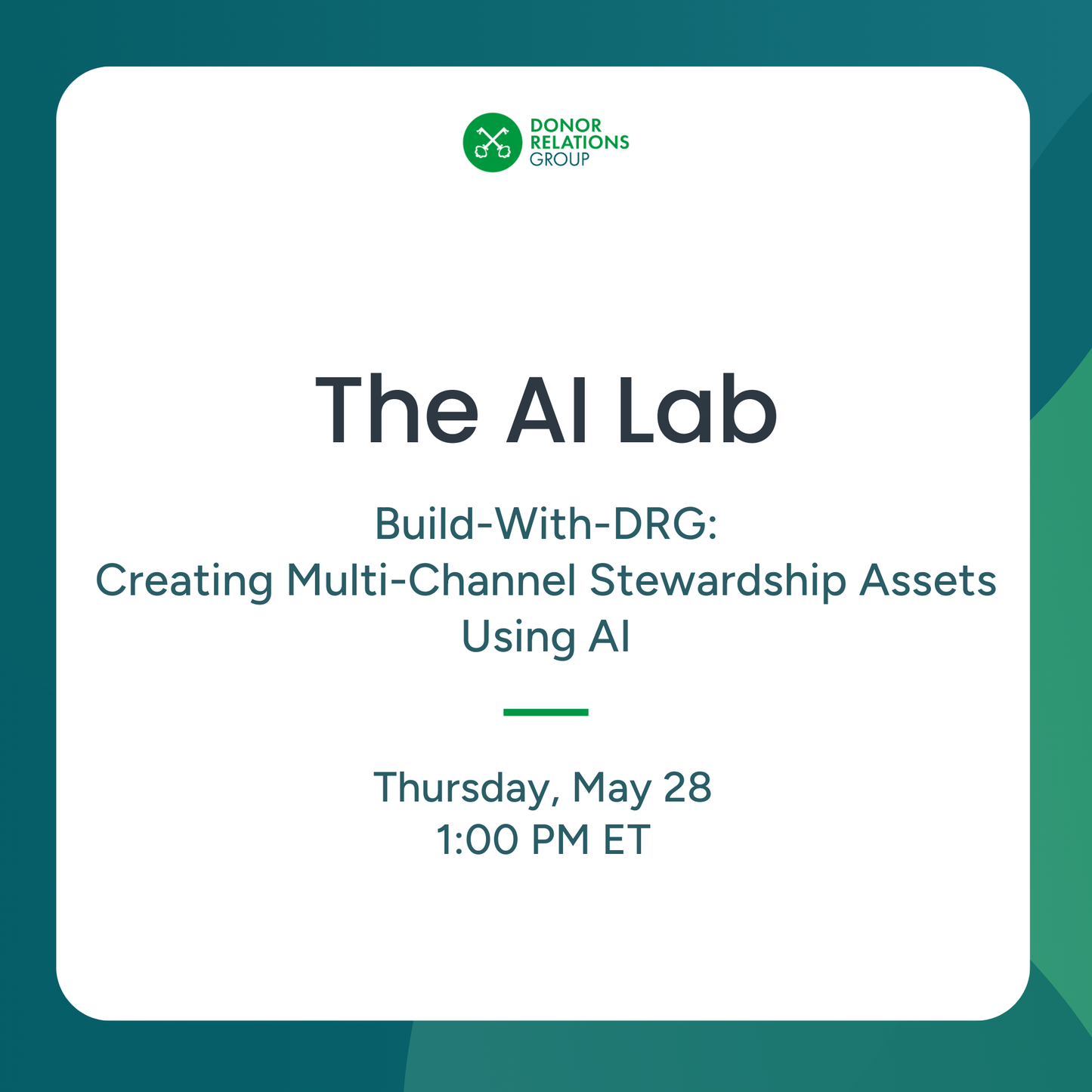 Build-With-DRG: Creating Multi-Channel Stewardship Asset Using AI