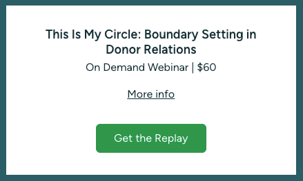 This Is My Circle: Boundary Setting in Donor Relations