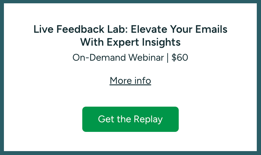 Live Feedback Lab: Elevate Your Emails With Expert Insights