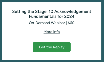 Setting the Stage: 10 Acknowledgement Fundamentals for 2024
