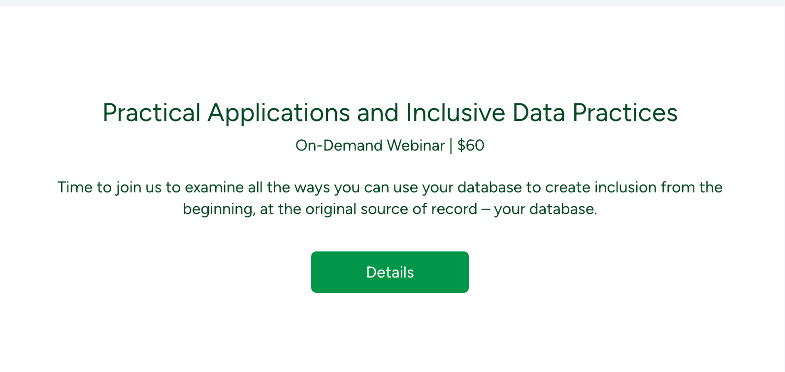 Practical Applications and Inclusive Data Practices – Donor Relations Group