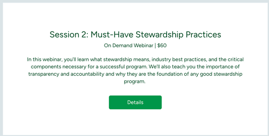 Session 2: Must-Have Stewardship Practices