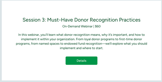 Session 3: Must-Have Donor Recognition Practices