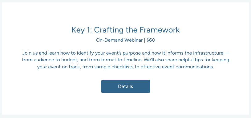 Session 1: Crafting the Framework